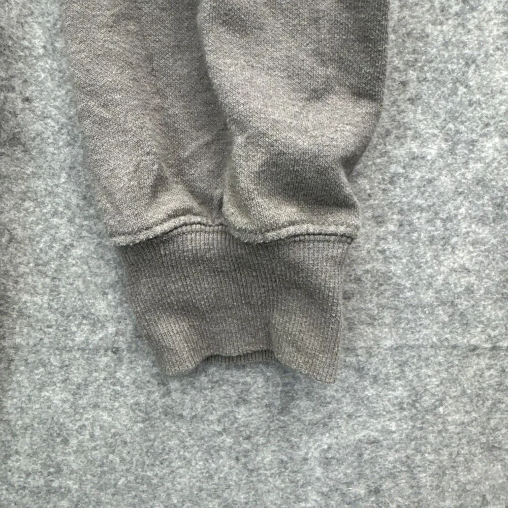 The North Face Men's M Gray Fleece Cotton Pullover Hoodie Logo Pocket Drawstring
